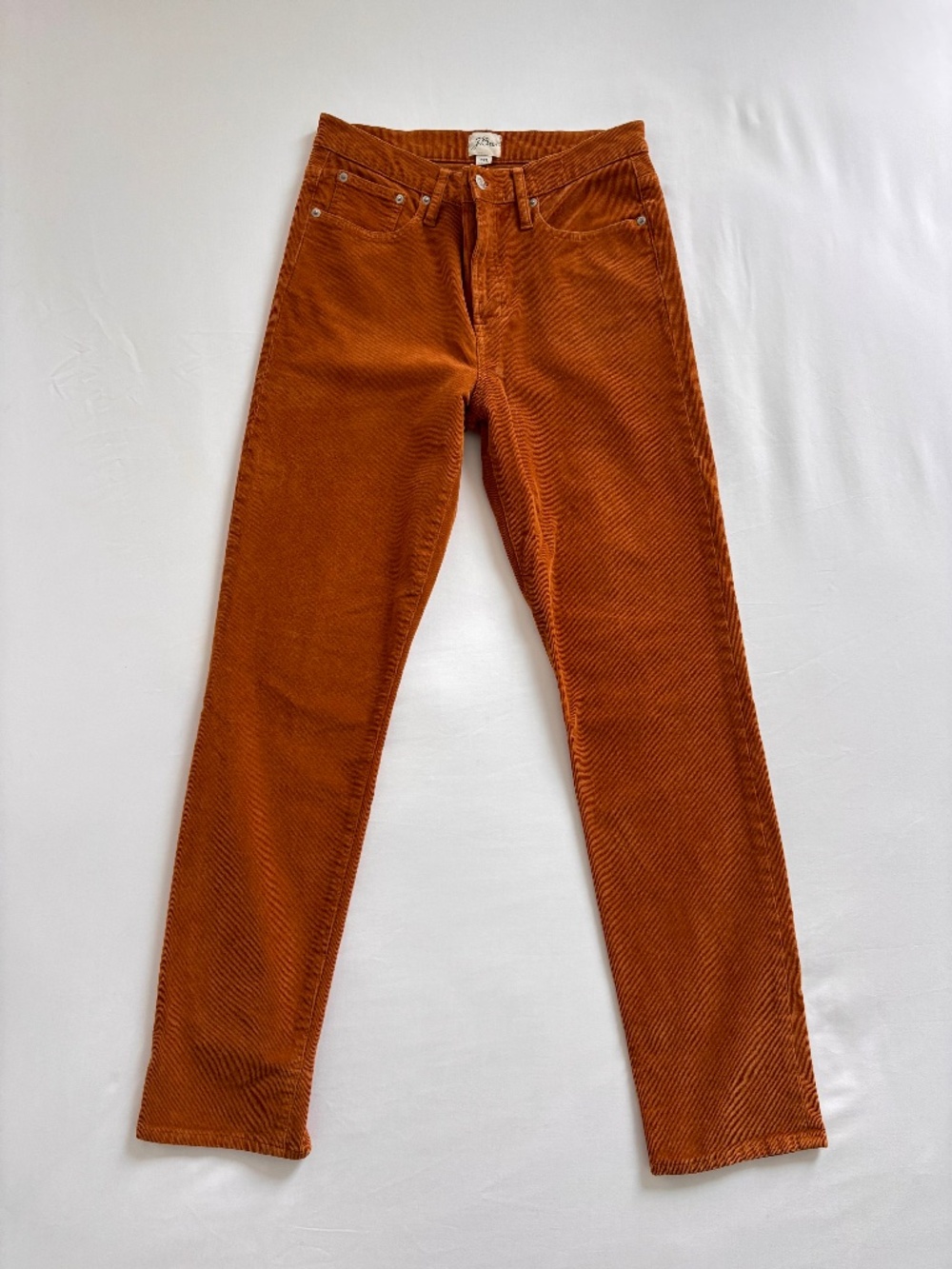 J.Crew Vintage Slim Straight Corduroy Pants | Size 27 Tall | Rust Burnt Orange |